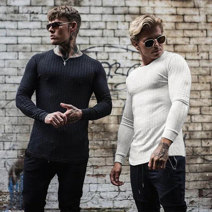 Elandro – Men’s Long Sleeve T-Shirt with Slim Casual Fit