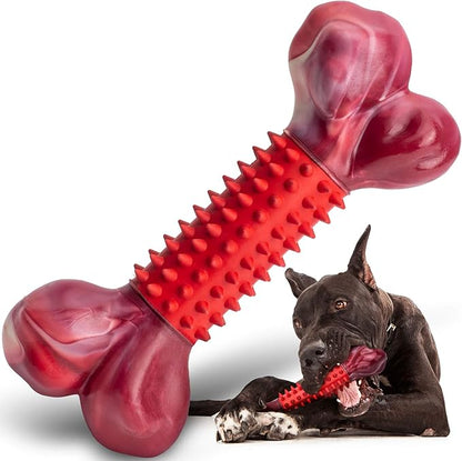 Apasiri Dog Toy Dog Chew Toy Durable for Large Chewers Tough Bone for Extreme Chewers Large Dogs Training Nylon Rubber Almost Indestructible Long Lasting Teething