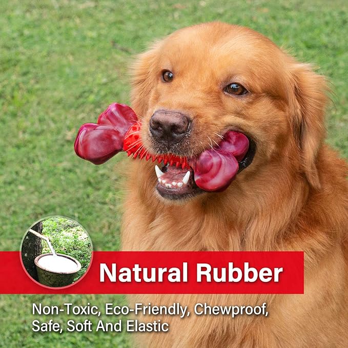Apasiri Dog Toy Dog Chew Toy Durable for Large Chewers Tough Bone for Extreme Chewers Large Dogs Training Nylon Rubber Almost Indestructible Long Lasting Teething