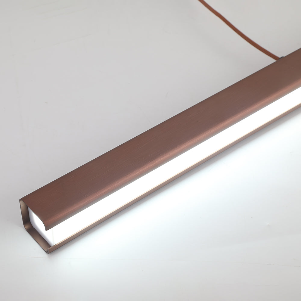 Hanglamp Rechthoekig LED Dimbaar Zwart Bruin Metaal Acryl Eettafel Woonkamer 80-150cm | Restfield