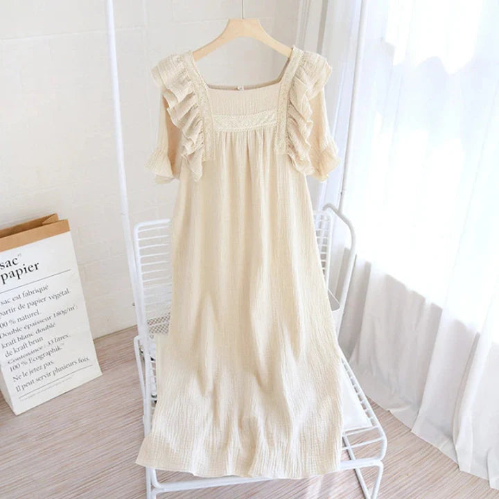 Women’s Cotton Short-Sleeve Nightdress – Soft Comfortable Sleepwear