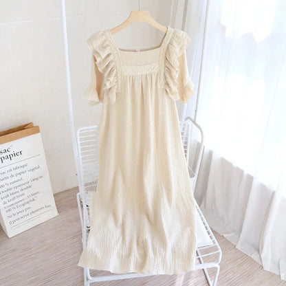 Women’s Cotton Short-Sleeve Nightdress – Soft Comfortable Sleepwear