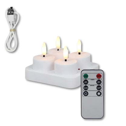 Wiederaufladbare LED-Kerzen mit Basis und Fernbedienung
