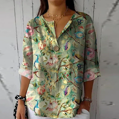 Damenbluse mit Blumenmuster und langen Ärmeln