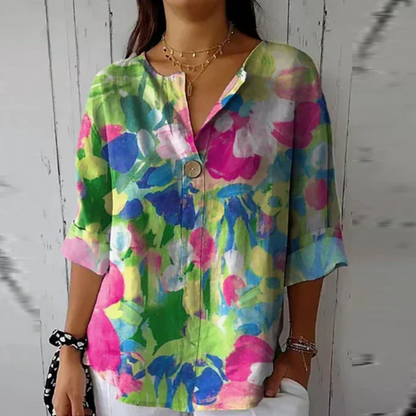 Damenbluse mit Blumenmuster und langen Ärmeln