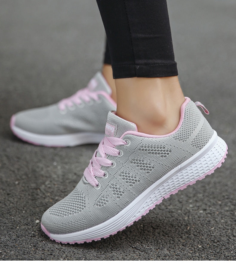 Dam Sneakers med Snörning för Ortopediskt Stöd
