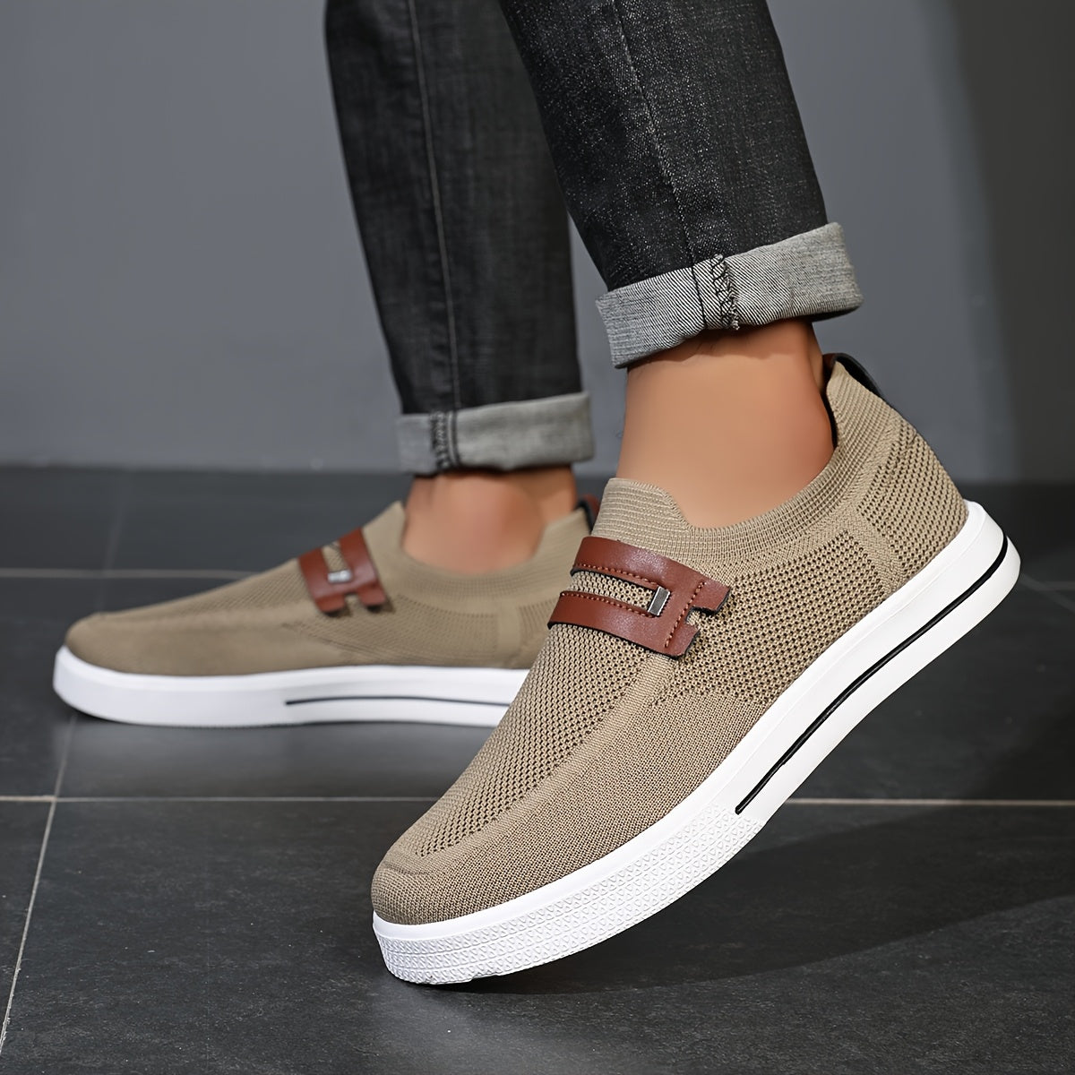 Reina | Mens Knit Slip-On Trainers