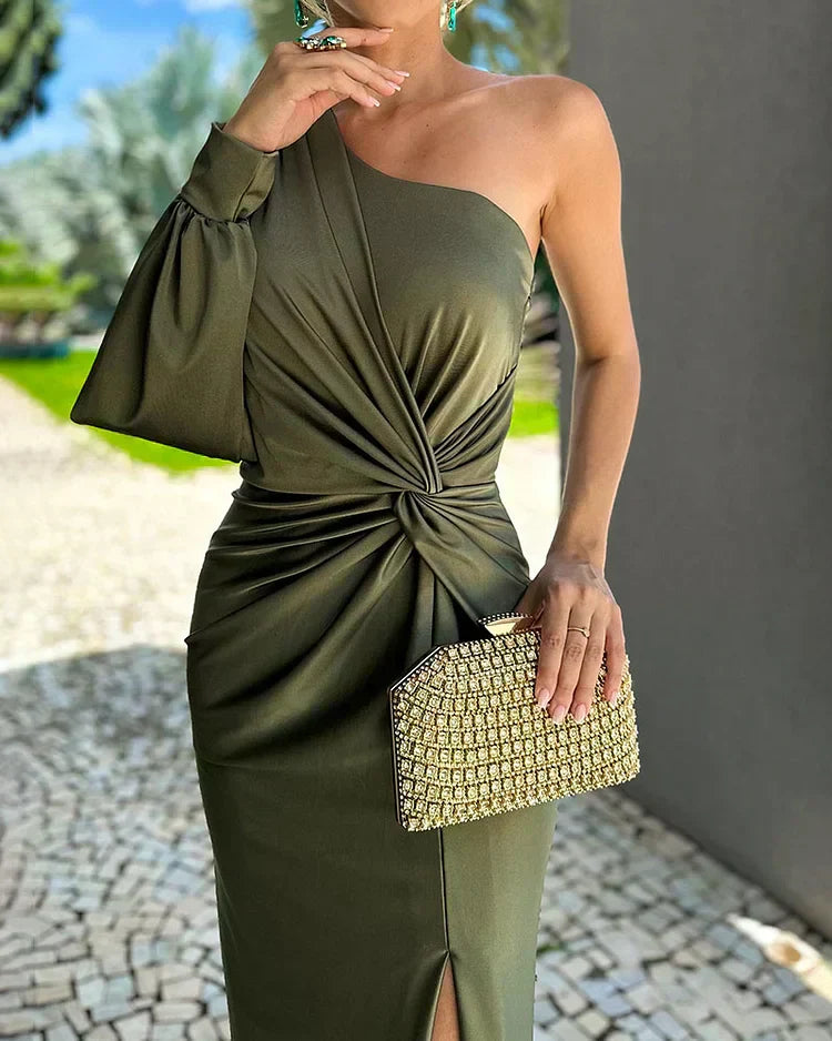 Women's Wedding Guest Pleated Dress