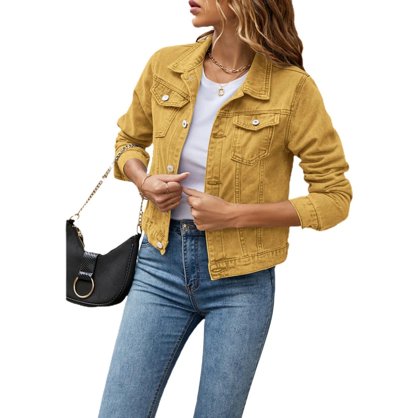 Women’s Denim Button Jacket – Lightweight Comfortable Stylish Casual Everyday Layering Outerwear