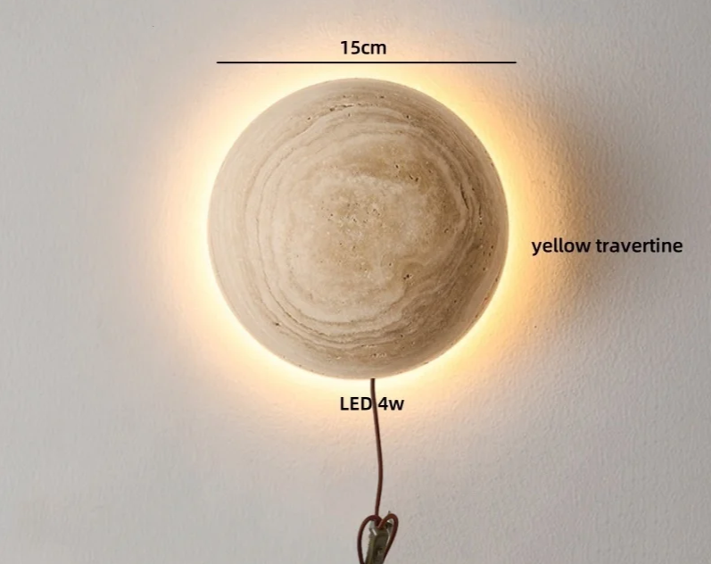 TerraLume Wabi-Sabi Travertin LED Wandlamp