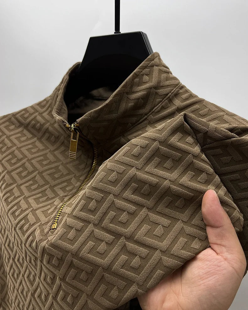 GeoJacquard® Pullover Style Full-Sleeve Shirt by JesseVance Milan
