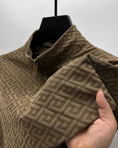 GeoJacquard® Pullover Style Full-Sleeve Shirt by JesseVance Milan