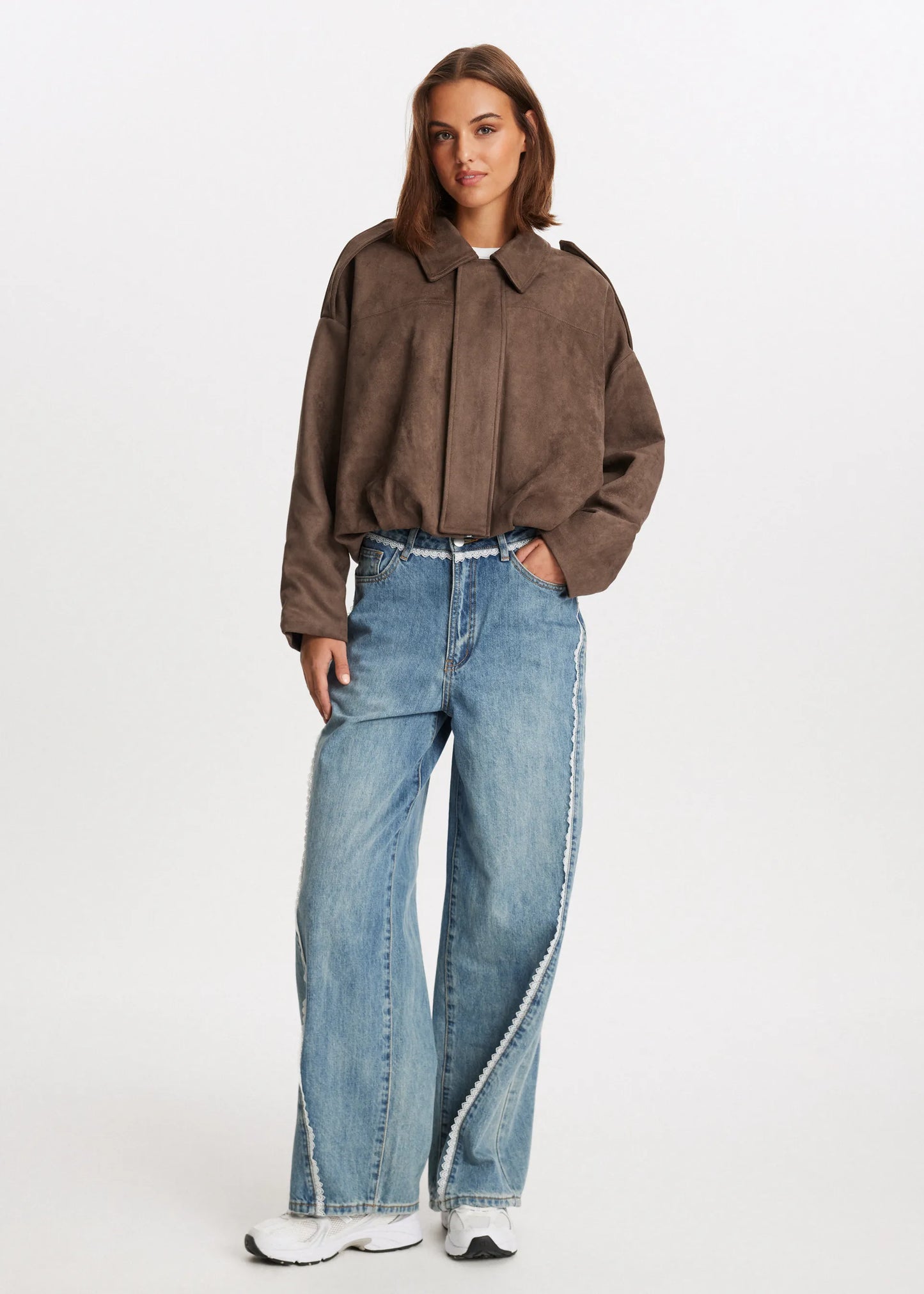 Dames Suede-look Cropped Bomberjack