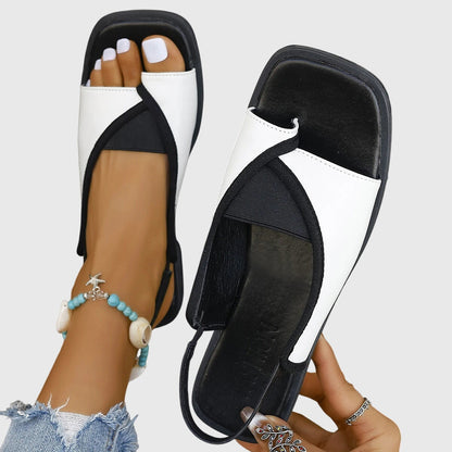 Womens Contrast Strap Flat Sandals