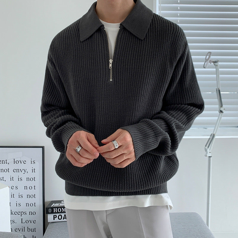 RASON Sweater med lynlås
