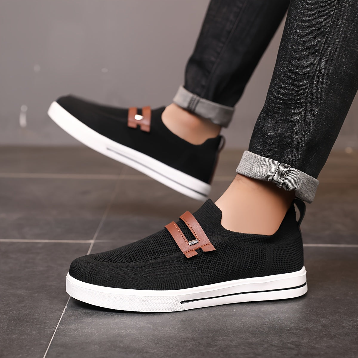 Reina | Mens Knit Slip-On Trainers