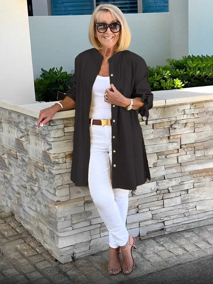 Chemise Emily boutonnée manches longues coupe décontractée