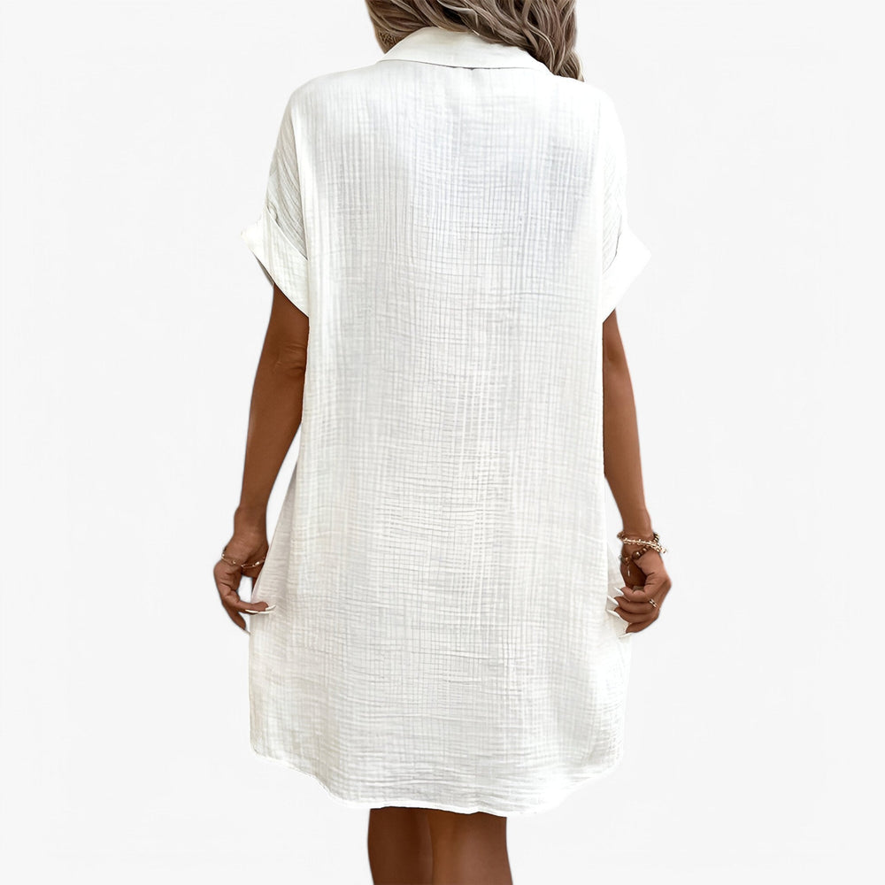 Robe femme boutonnée devant longueur genou