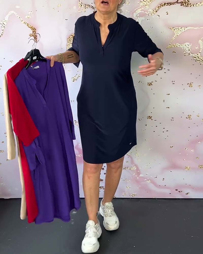 Lenka – Elegancka sukienka z dekoltem w serek na co dzień