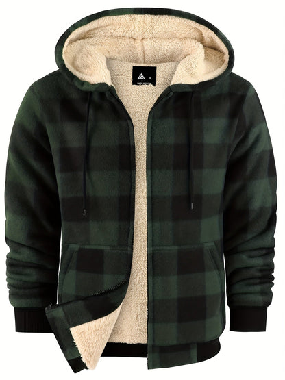 Luthar | Heren fleece hoodiejack voor zware omstandigheden – Warme winterjas met verstelbare capuchon