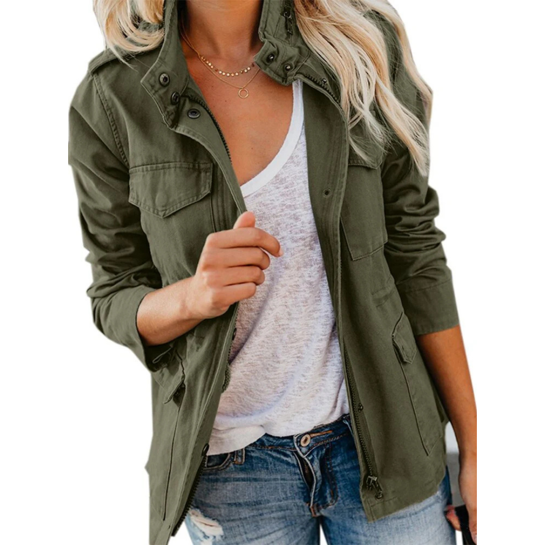 Damen Reißverschluss Kapuzenjacke | Lässig