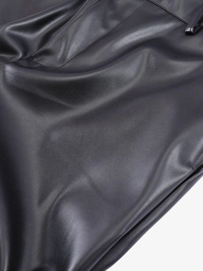 Punk Style Pleated Faux Leather Pants