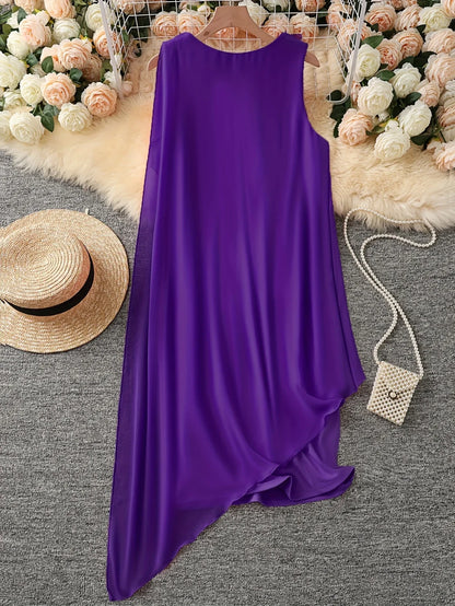 Maren - Elegante Abito Midi Senza Maniche