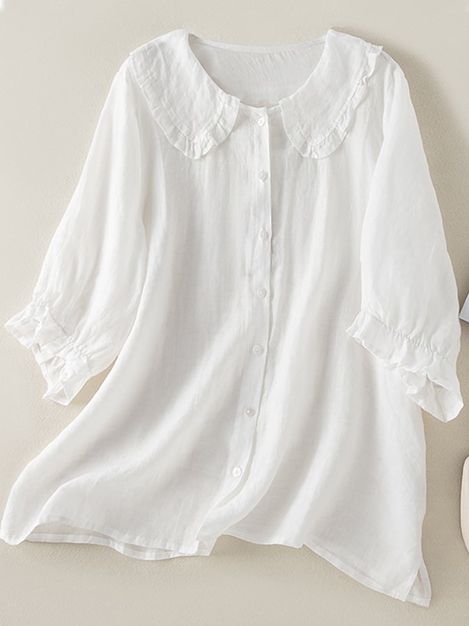 Kayla | Women Loose Fit Ruffle Collar koszula