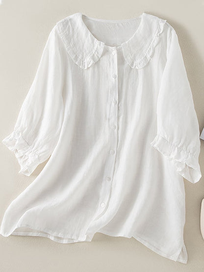 Kayla | Women Loose Fit Ruffle Collar koszula