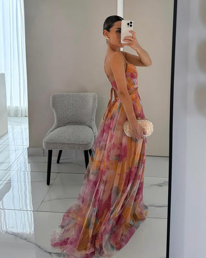 Giselle - Vestido Maxí Encantador con Estampado Floral