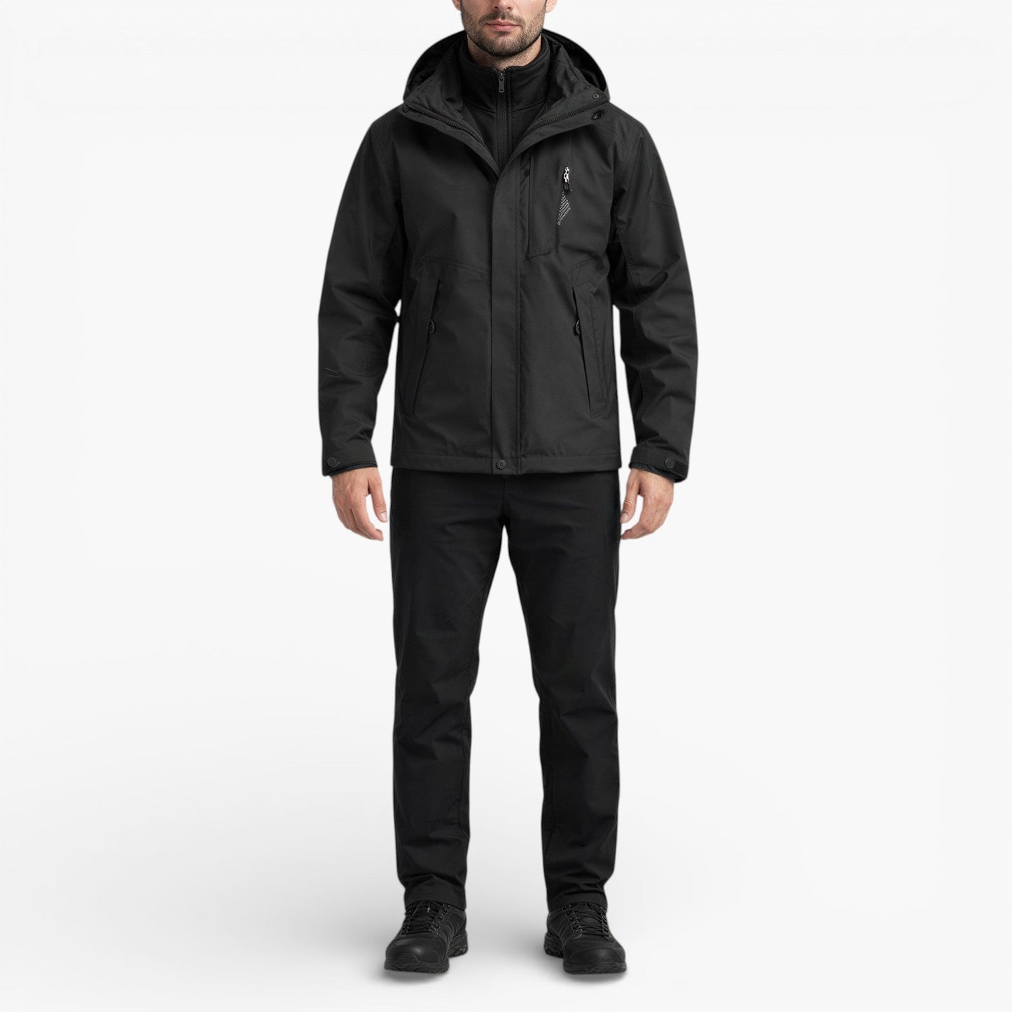 Men’s Waterproof Hooded Hiking Jacket Windproof Outdoor Shell