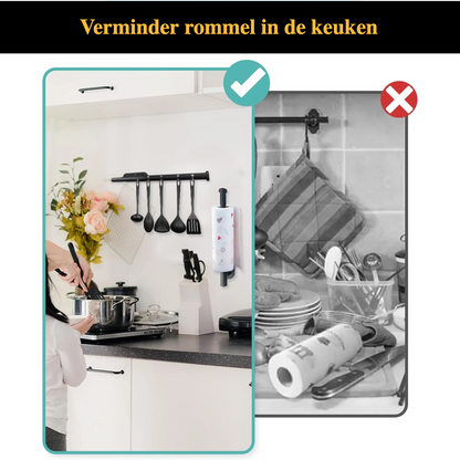 Stick & Grip No-Drill Adhesive Paper Towel & Toilet Roll Holder – Space-Saving Wall Organizer for Kitchen & Bathroom