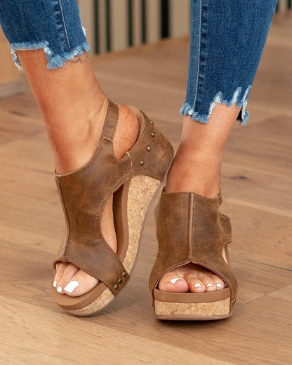 Madeline Vegan Wedge Sandals - Chic, Comfortable Cruelty-Free Footwear