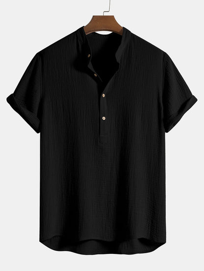 Tom Hollinger | Zerknittertes Baumwoll-Henley-Shirt