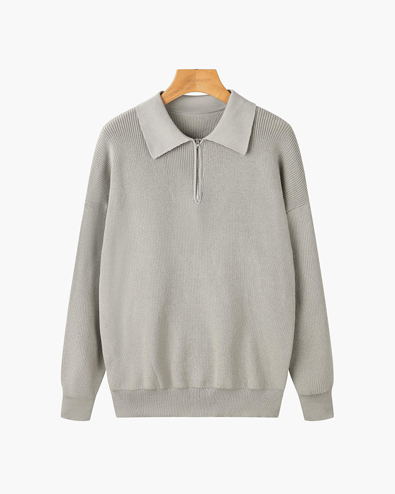 RASON Sweater med lynlås