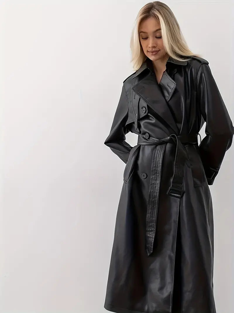 Ledertrenchcoat