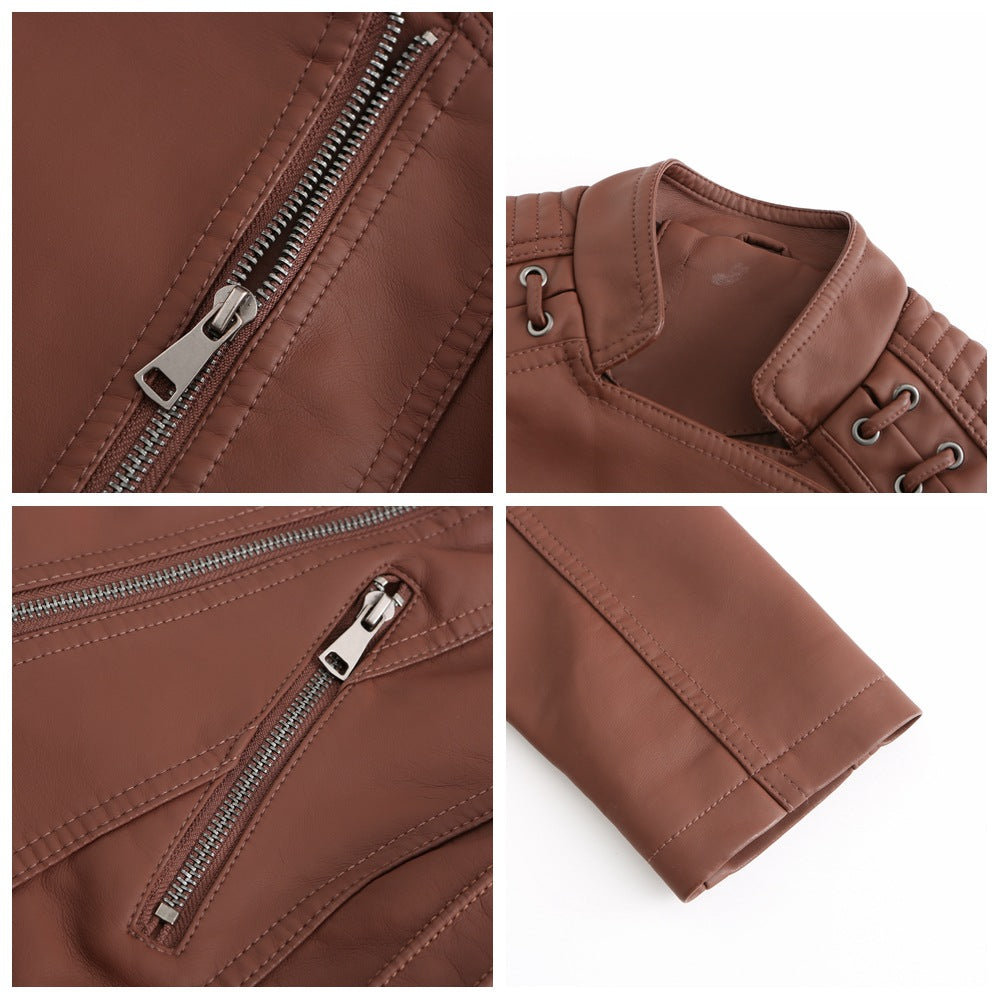 Lamb leather jacket for autumn