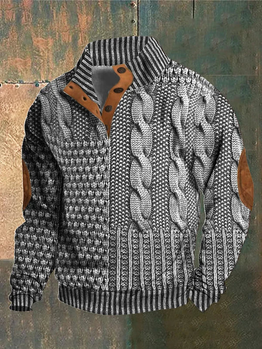 Gwydion – Flickwerk Pullover Mit Zopfmuster