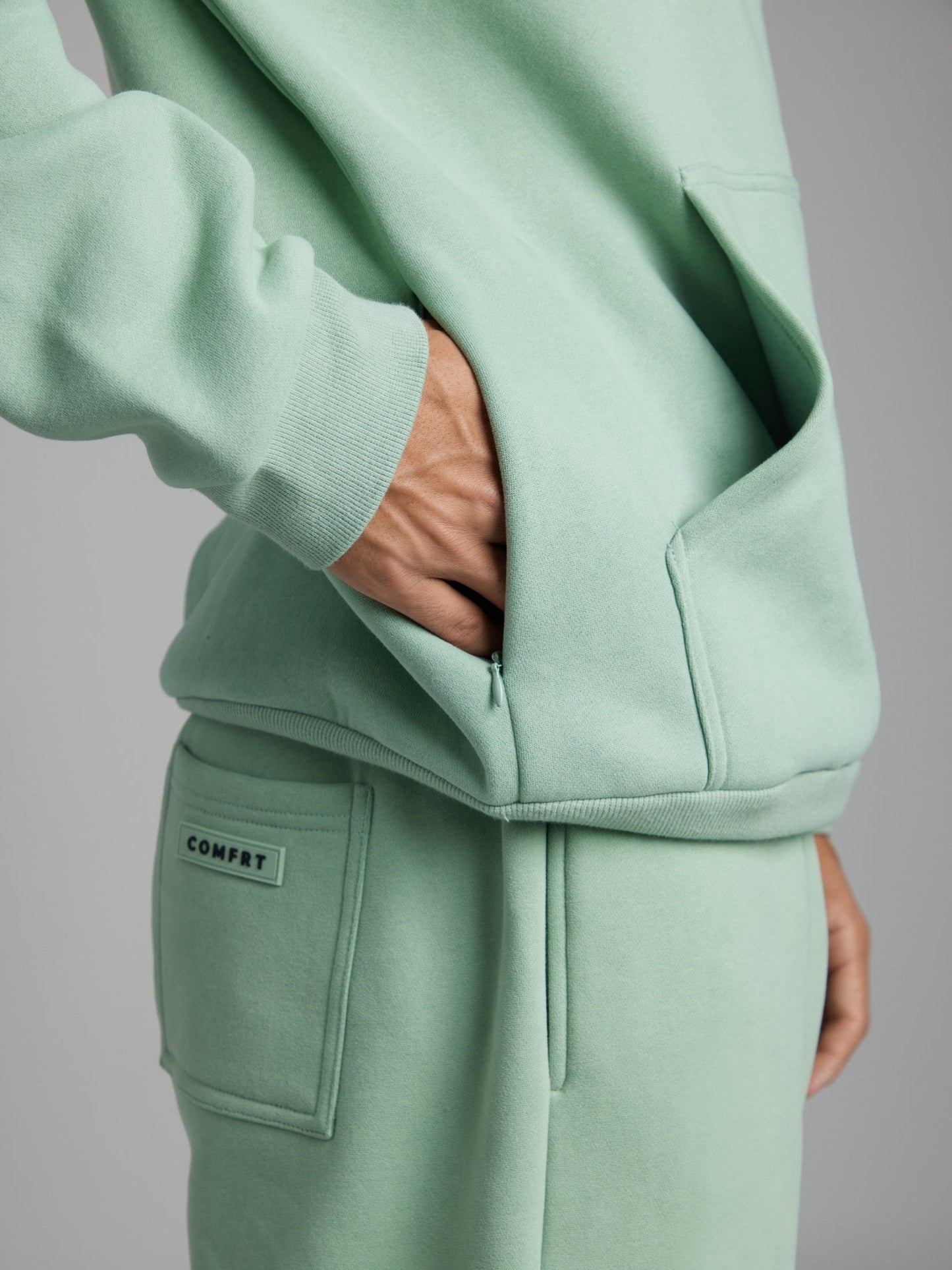 Cozy travel hoodie with airplane mode graphic