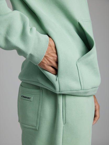 Cozy travel hoodie with airplane mode graphic