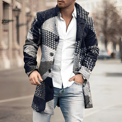 Tate | stylish Long na guziki coat dla mężczyzn