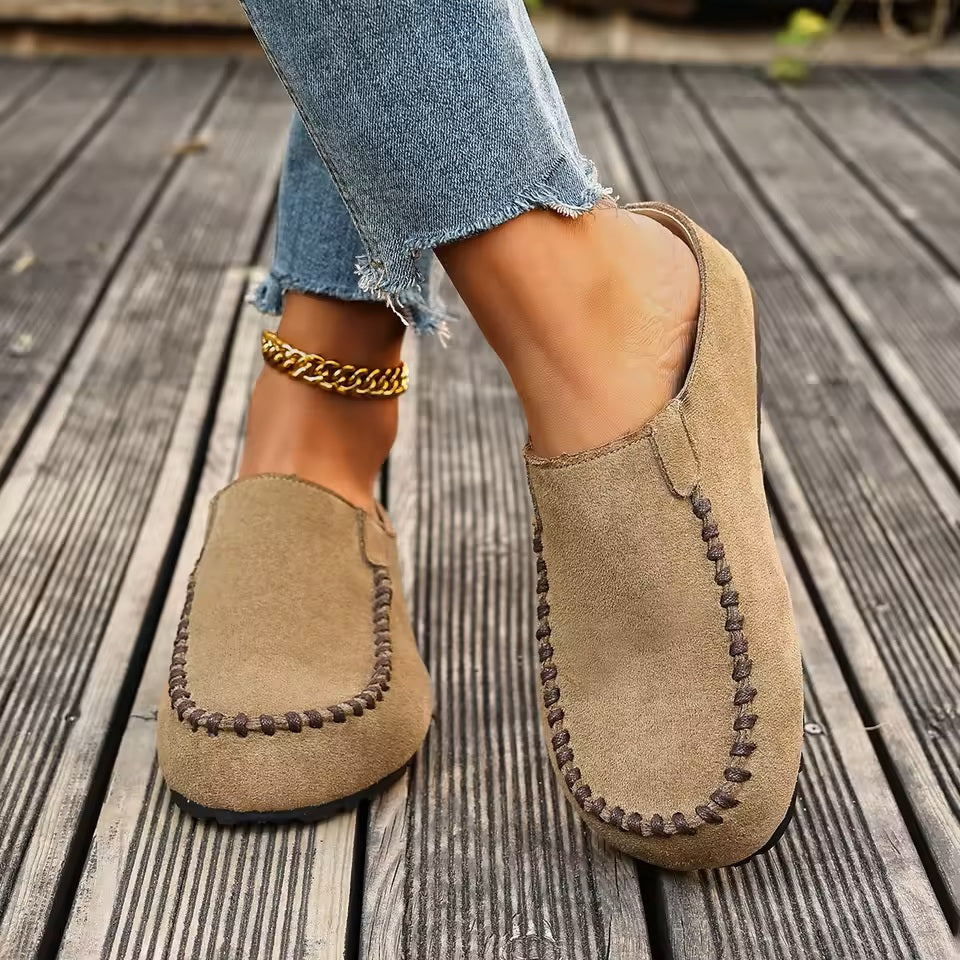 Vaelyra | Vintage comfortabele instapsandalen van leer voor dames
