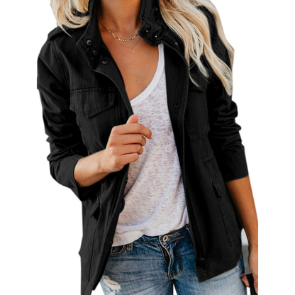 Damen Reißverschluss Kapuzenjacke | Lässig