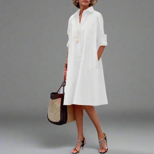 Elizabeth | Relaxed Fit Collared Midi Dress