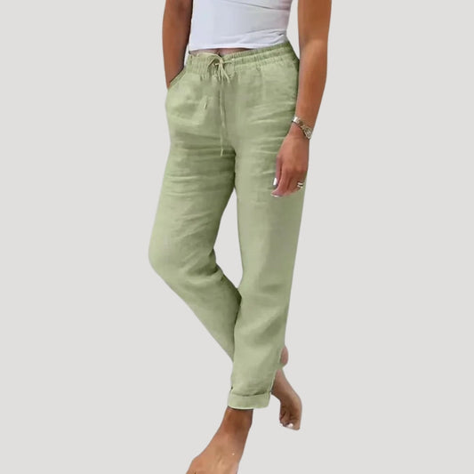 Damen-Leinenhose mit Kordelzug