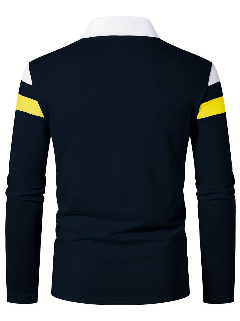 Harrison – Long-Sleeved Polo Shirt with Zipper | Men's Stylish Casual Polo Shirt