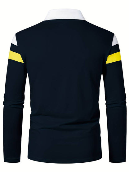 Harrison – Long-Sleeved Polo Shirt with Zipper | Men's Stylish Casual Polo Shirt