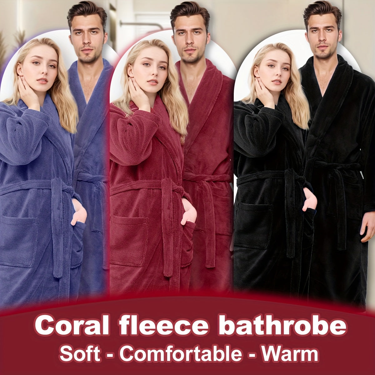 Luxe Unisex Coral Fleece Badjas – Ultra Zacht en Warm voor Jouw Comfort