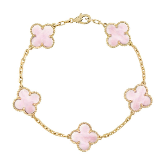 KLEEBLATT ARMBAND | PINK GOLD