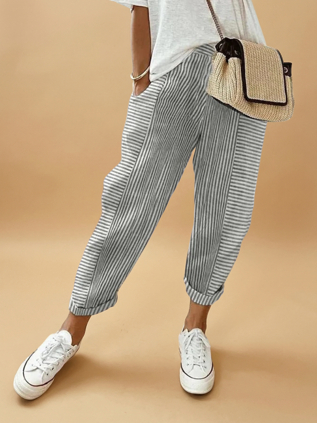 Sepha | Damenhose mit geradem Bein und Streifendesign